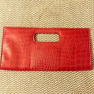 Faux Snake Skin Clutch